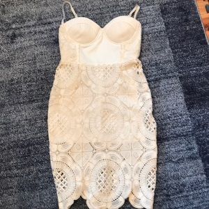 NWT milky white crochet dress